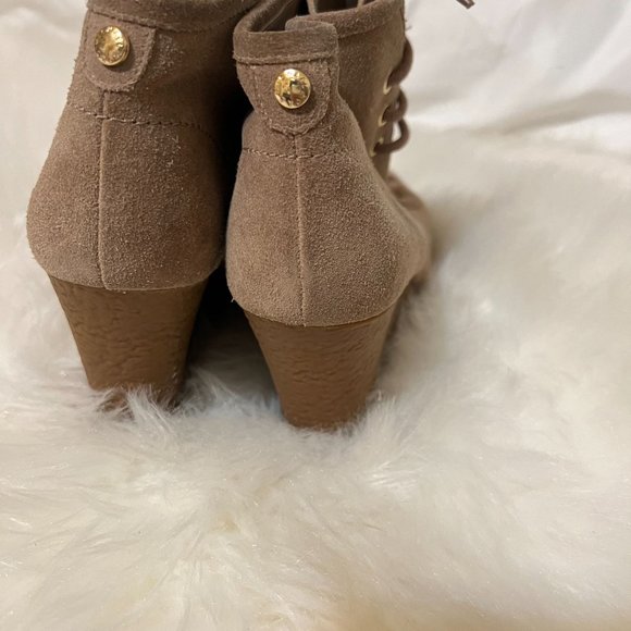 Michael Kors Tan Suede Rory Wedge Bootie, Size 7 - Picture 4 of 14
